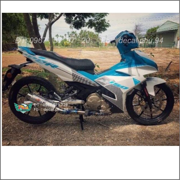 Tem Exciter 150 Sniper xanh Trắng (B)