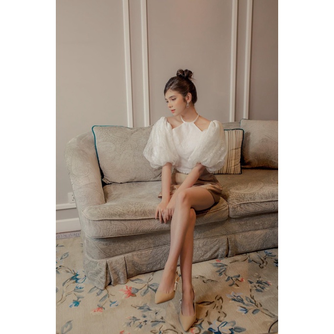 SÉT ÁO REN QUẦN TAPTA KIỂU TIỂU THƠ DỰ TIỆC SANG CHẢNH PU