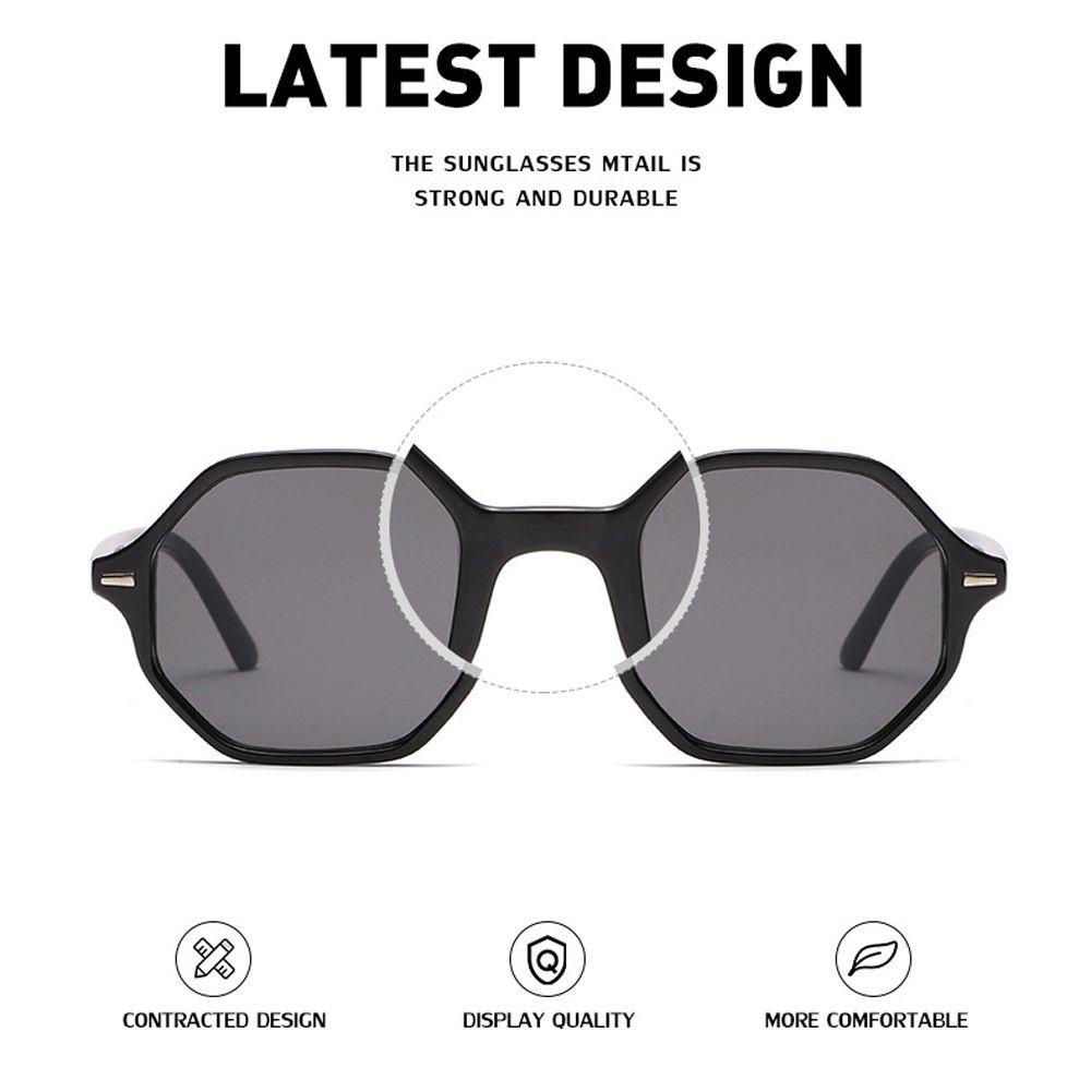 JARRED Kính Mát Tròng Đa Giác Chống Tia UV400 Màu Sắc Đa Giác Phong Cách Hàn Quốc