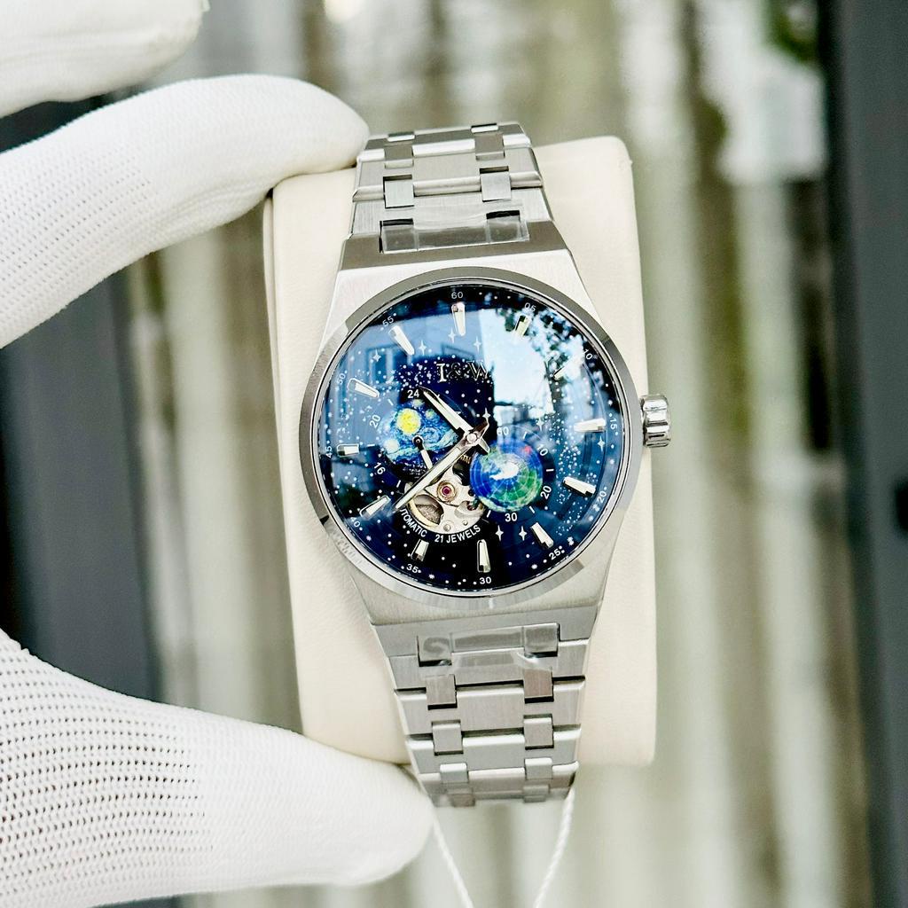 Đồng hồ nam dây thép Carnival I&W Earth Blue Dial