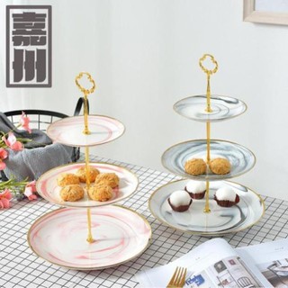 Khay sứ vân đá đựng bánh mứt kẹo hoa quả 3 tầng