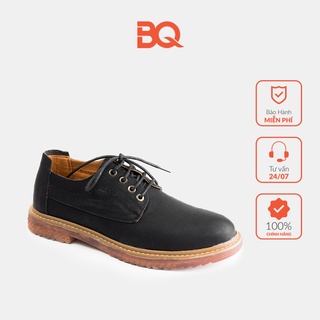 Giày lười nam da trơn đẹp buộc dây màu đen BQ GC 777