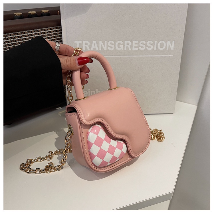 Túi đeo chéo dáng vuông nhỏ phối dây xích thời trang 2022 cho nữ