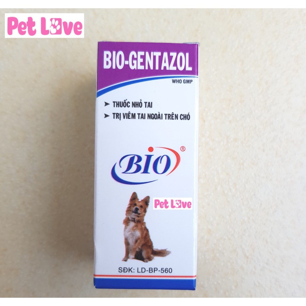 1 HỘP (20 CHAI) BIO GENTAZOL CHỐNG VIÊM TAI CHÓ