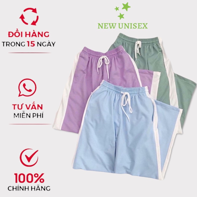 QUẦN THỂ THAO NAM NỮ THỜI TRANG PHỐI 1 SỌC TRẮNG PHONG CÁCH [New Unisex]