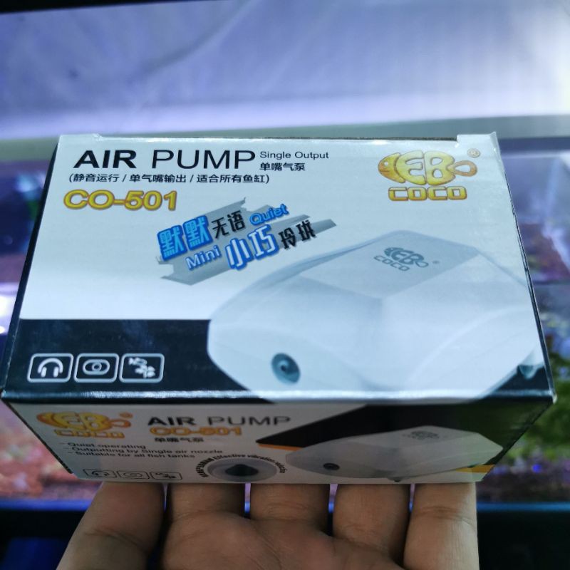 Máy bơm oxi siêu êm 1 vòi CO501 cho bể cá, bể thủy sinh