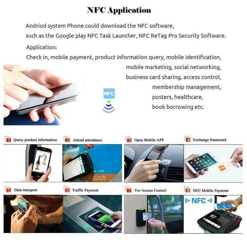 Set 20 Thẻ Trắng Nfc Chống Nước Cho Ntag215 PVC 504bytes