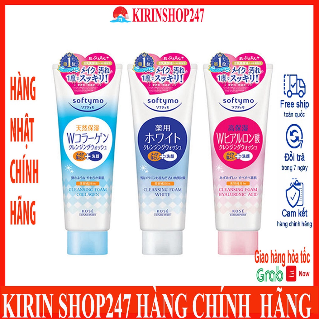 Sữa rửa mặt Trắng Da Kose Softymo Cleasing Foam 220g Hàng Nội Địa Nhật