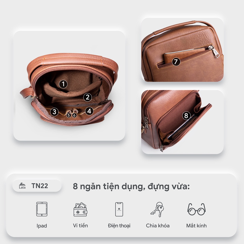 Túi đeo chéo da nam LATA TN22