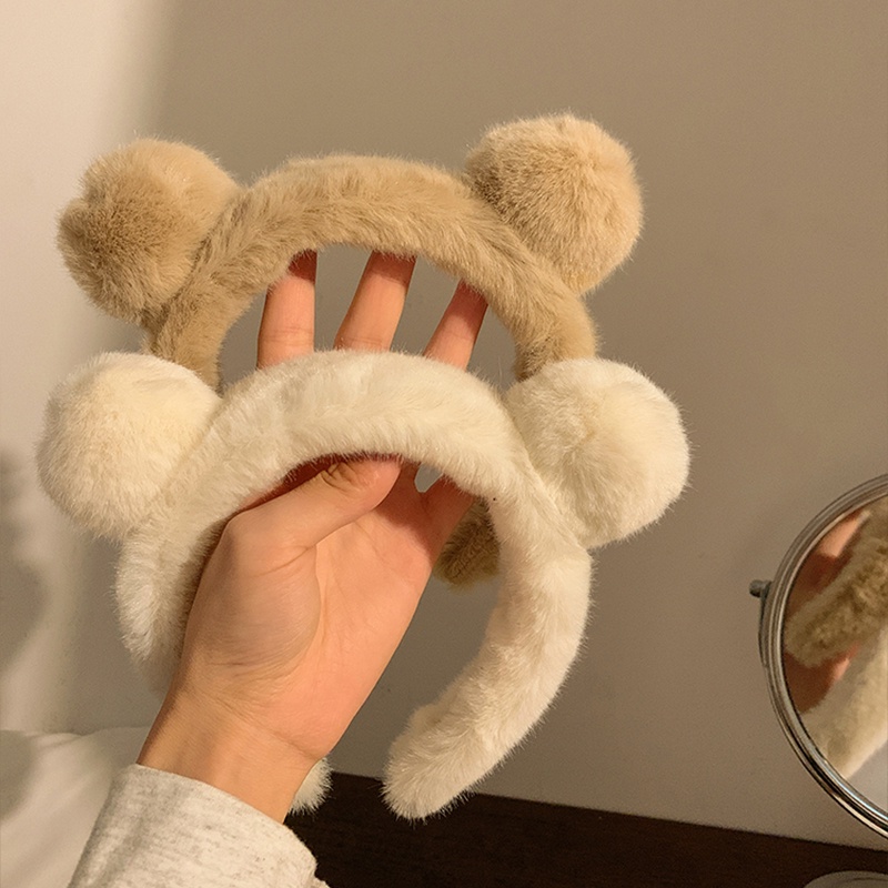 Băng Đô Tai Gấu Bông Dễ Thương Dùng Rửa Mặt