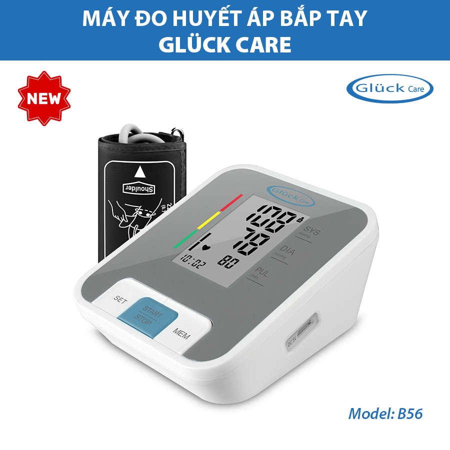 Máy đo huyết áp bắp tay tự động Gluck Care B56 thương hiệu Đức chính hãng bảo hành 24 tháng