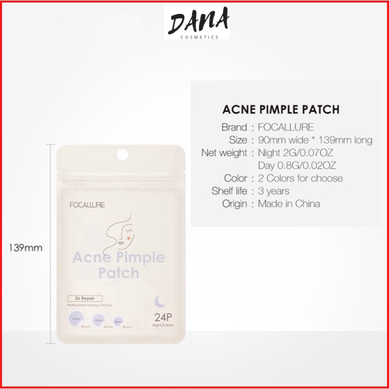 [Hàng mới về] Set 24 miếng dán giảm mụn chăm sóc da chất lượng cao 2g DANA