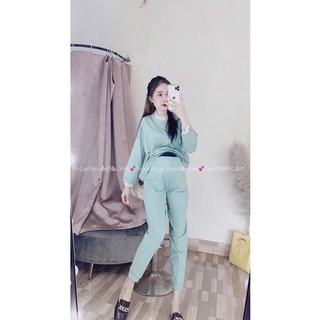 Bộ Nỉ Bầu Chất Da Cá Viền Ren