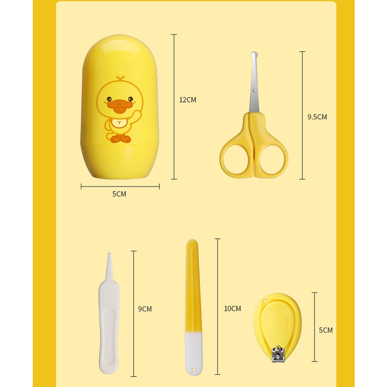 Cắt Móng Tay ,Bộ Bấm Cắt Móng Tay Cho Bé 4 Chi Tiết Hình Vịt Cute Cho Bé