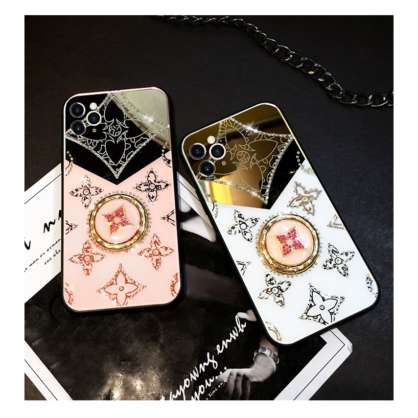 Ốp Điện Thoại Tráng Gương Đính Đá Lấp Lánh Sang Trọng Cho iphone 13 12 11 pro max x xr xs max 7 plus