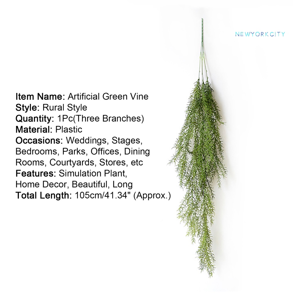 1 Dây Leo Nhân Tạo Màu Xanh Lá Cây Treo Tường Trang Trí Nhà Cửa Sân Vườn