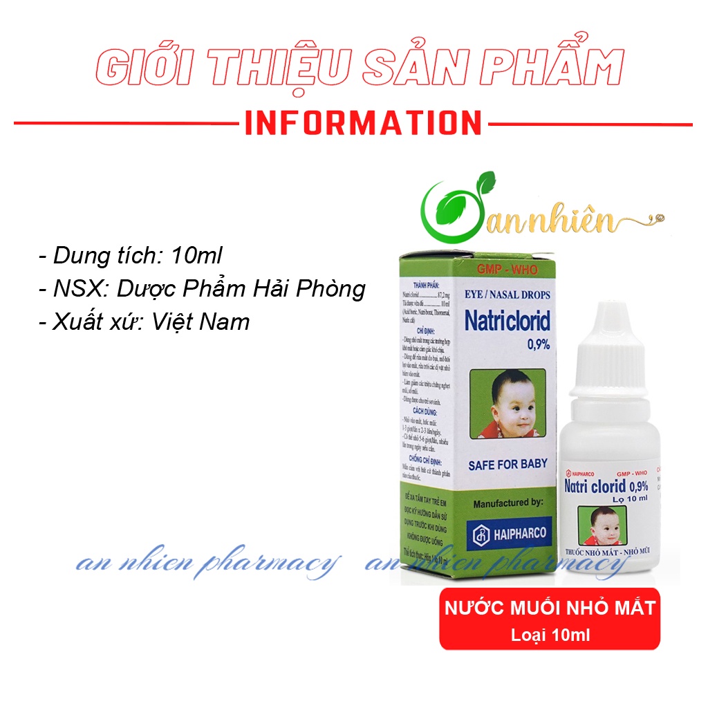 Combo 10 lọ nước muối Natriclorid 0.9%.HP