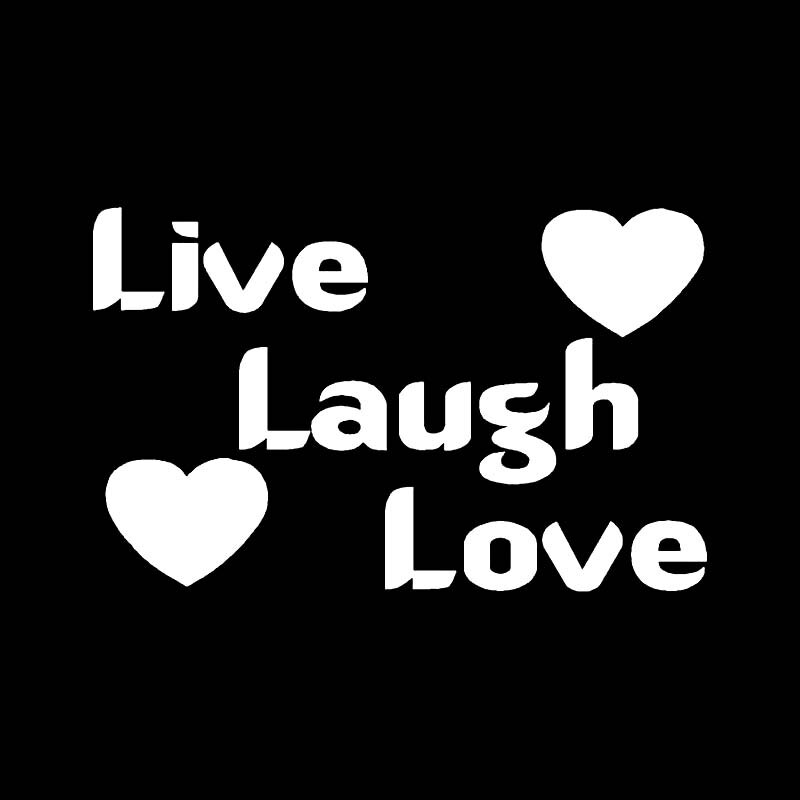 Đề can vinyl Live Laugh Love 15.5CM*9.7CM chống thấm nước độc đáo trang trí xe hơi