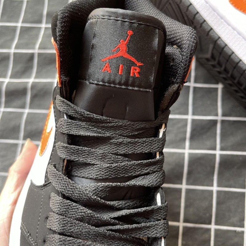 [Full box+giấy gói] giày Jordan 1 cao cổ cam đen da lộn mới hàng 1:1 : ✔️