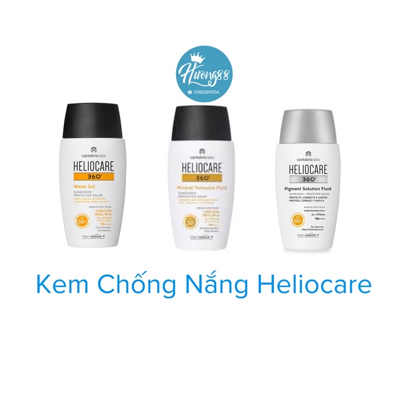 Kem chống nắng Heliocare Water gel/Tolerance Fluid/Pigment Solution Fluid 50ml