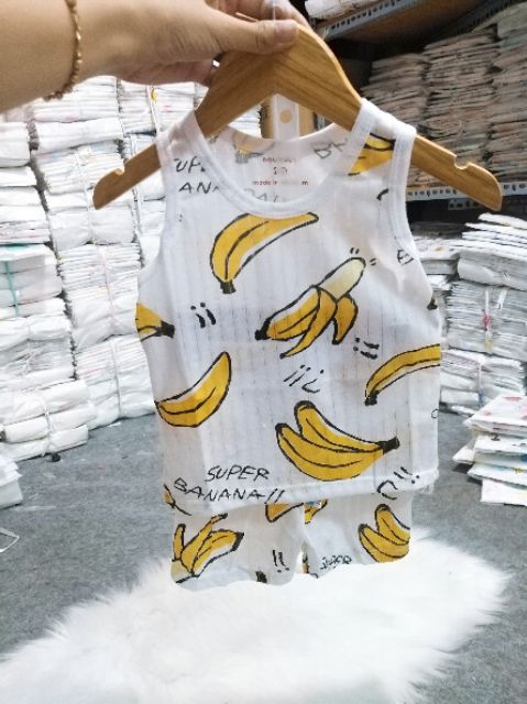 Bộ cotton giấy sát nách cho bé 4-15kg