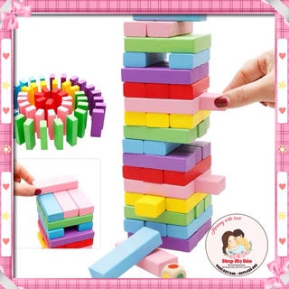 Rút gỗ màu cỡ lớn, kết hợp chơi xếp hình, domino ♥️FREE SHIP♥️ - Giúp Bé Nhận Diện Màu Sắc,tư duy, logic cực tốt