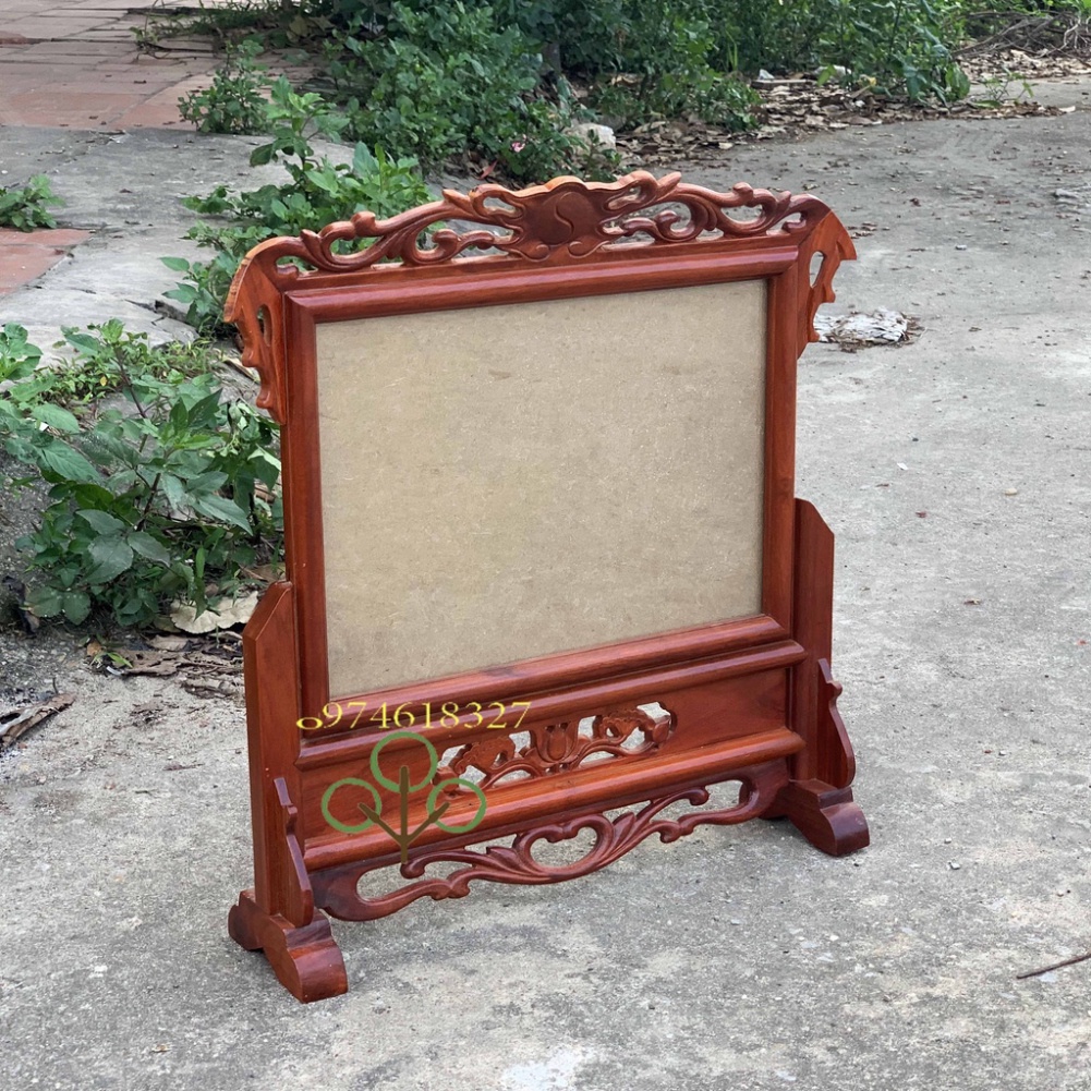 Khung Hình Thờ Đôi Không Chắn Giữa Gỗ Hương 2 Cỡ Ảnh Thờ