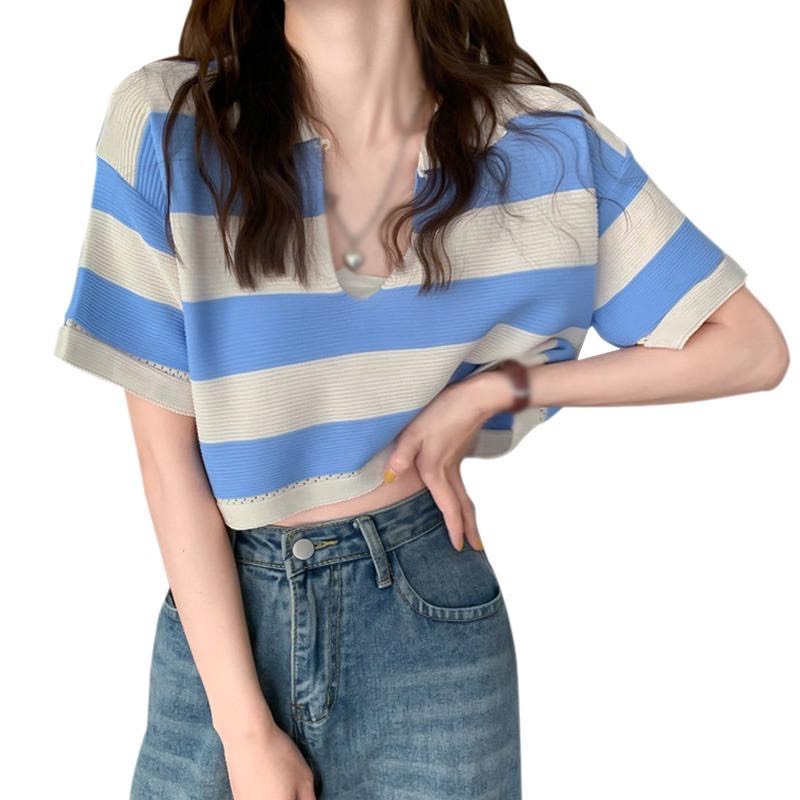 ( Freeship) Áó Croptop Nữ Len Dáng Cổ Bẻ Hottrend Shop Maika Jeans