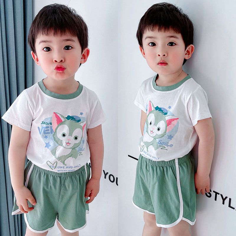 Set Đồ Thể Thao 2 Món Gồm Áo Cotton Tay Ngắn + Quần Short Thời Trang Cho Bé Trai Và Gái