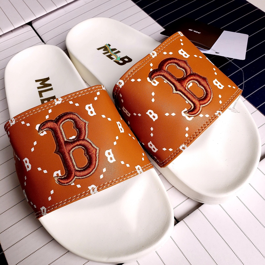 Dép 𝐌𝐋𝐁 UNISEX nam nữ chữ B trending2022 chữ thêu nổi Có video + Ảnh thật + Tặng hộp nhiều màu
