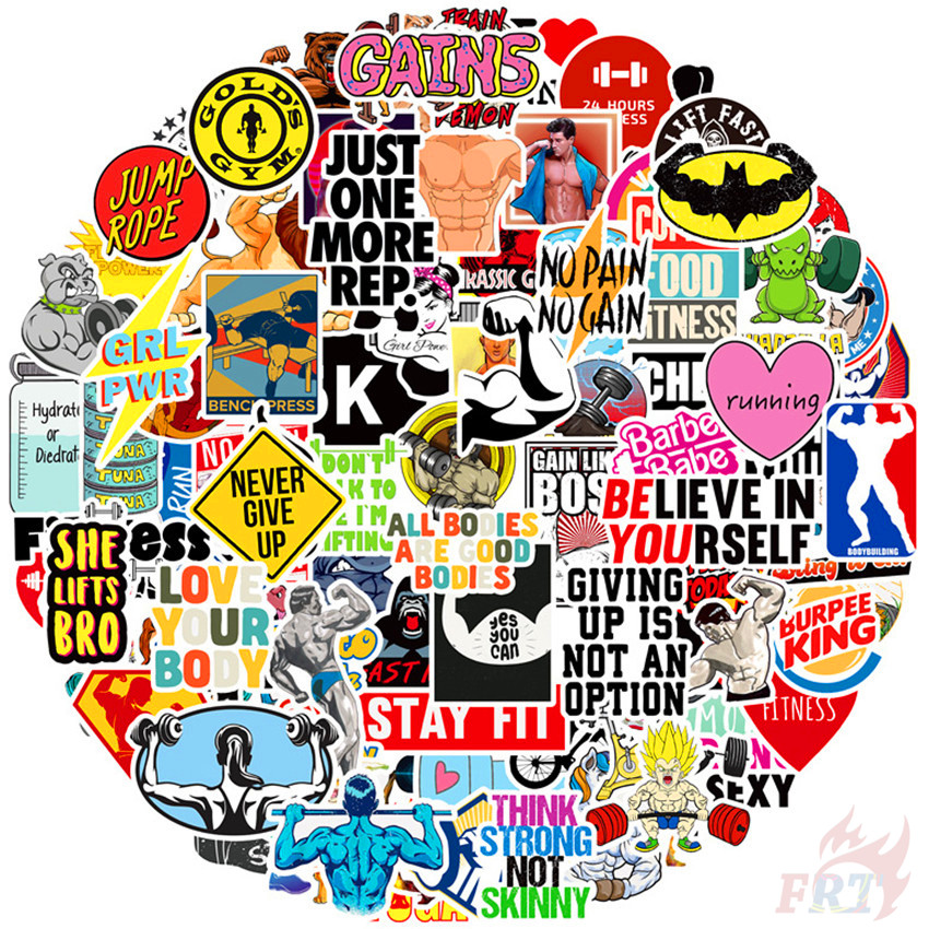 ❉ Miếng Dán Tập GYM Chất Lượng Cao ❉ Bộ 100 / 12 Sticker Chống Thấm Nước Thời Trang