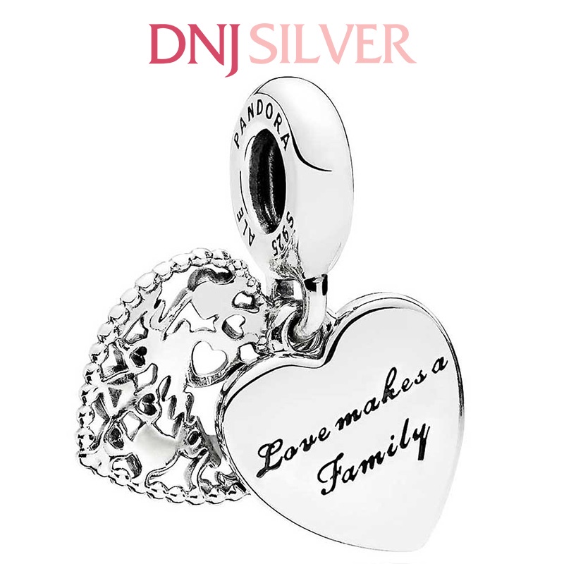 Charm bạc 925 cao cấp, hàng chuẩn bạc - Charm Love Makes A Family Heart thích hợp để mix vòng tay charm - DN303