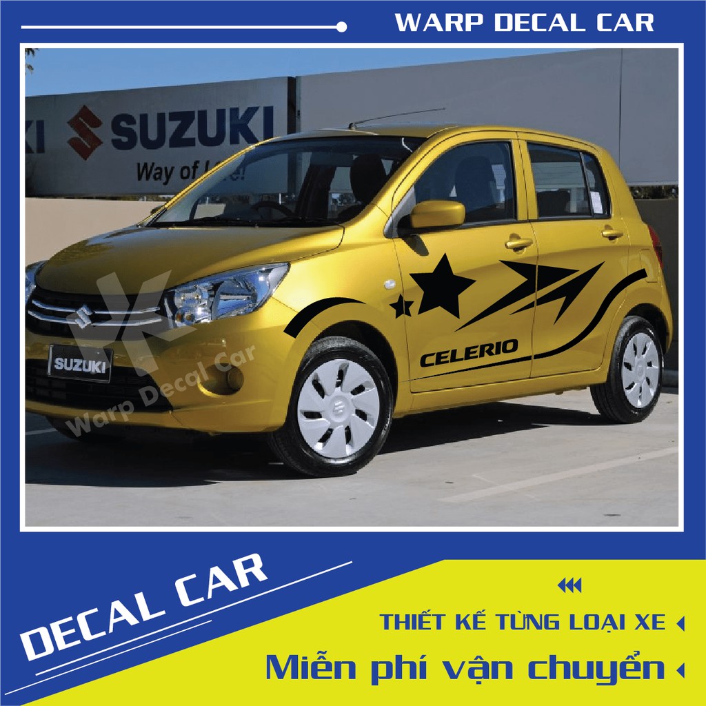 Tem xe Celerio -phong cách thể thao - decal Celerio