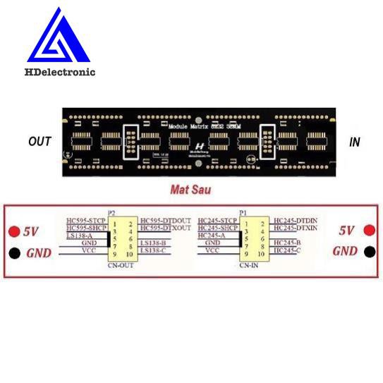 [Mô đun] Module Matrix 8x32 38MM HC595 2 Màu MT-832-595-RG zin