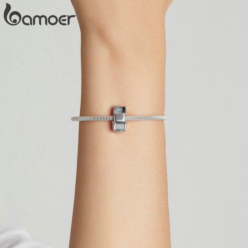Hạt xỏ trang sức Bamoer BSC531 bằng bạc 925 hình chiếc xe tải thời trang thích hợp làm vòng tay DIY