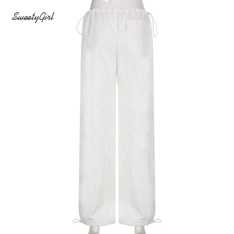 Quần Ống Rộng Phối Túi Dây Rút Phong Cách Retro Thời Trang Đường Phố 2022 Dành Cho Nữ