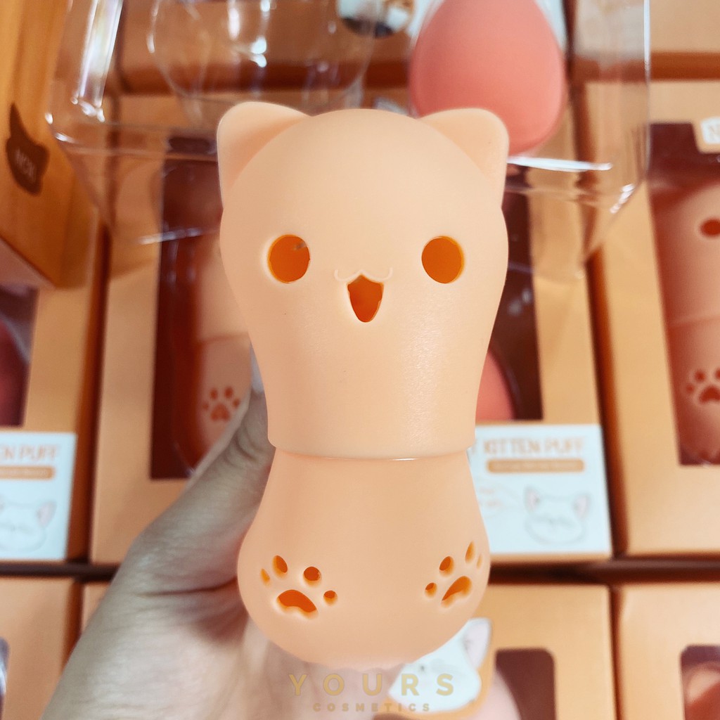 Set Bông Mút Trang Điểm Màu Cam Nee Ni Coo Set Kitten Puff Sponge Blender Beauty 3 Items