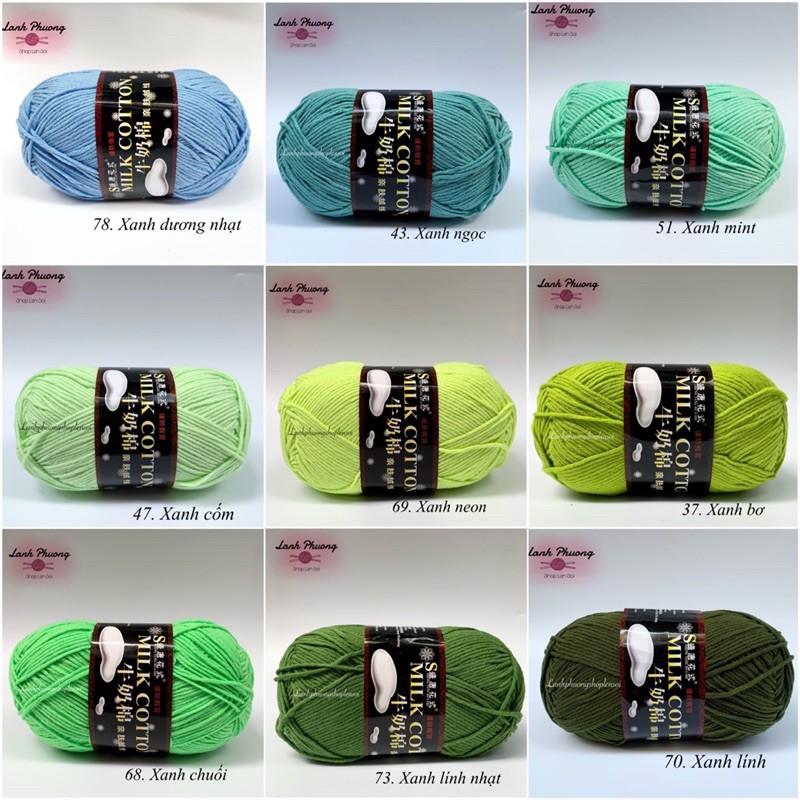 n milk cotton loại 125 gram (bảng màu 1)