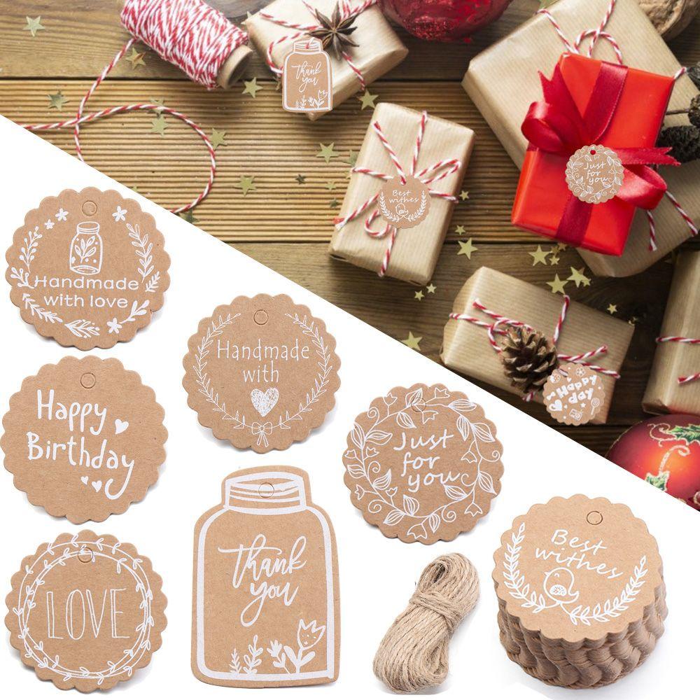Set 50 Thẻ Giấy Kraft In Chữ Thank You Dùng Để Trang Trí Quà Cưới