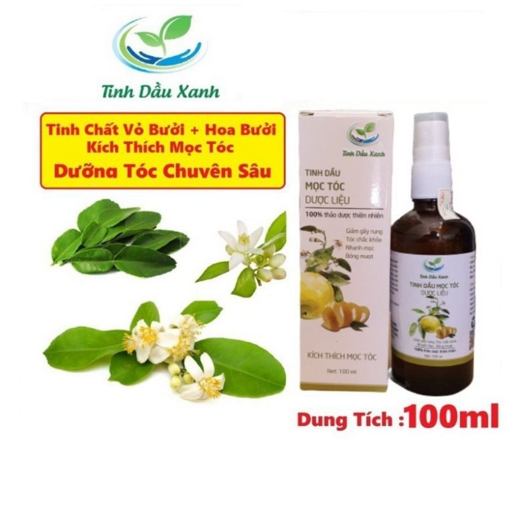 Tinh Dầu Xịt Mọc Tóc 100ml, Tinh chất Hoa - Vỏ Bưởi Kích Thích Mọc Tóc, Dưỡng Tóc Giúp Mái Tóc Chắc Khỏe, Đen Bóng