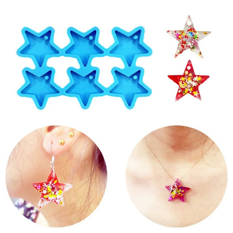 Sa Khuôn Làm Bông Tai Hình Mặt Trăng Ngôi Sao Bằng Resin Epoxy Độc Đáo Trang Trí Nhà Cửa