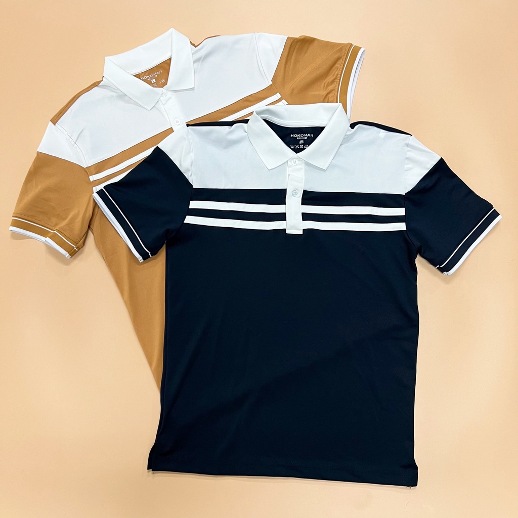 Áo polo nam cổ bẻ phối hai dây ngang chất vải cá sấu Cotton xuất xịn,chuẩn form, sang trọng - thanh lịch TB036