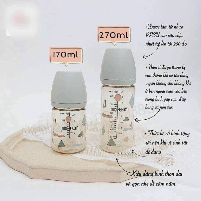 BÌNH SỮA MOYUUM HÀN QUỐC SIZE 170-270ml