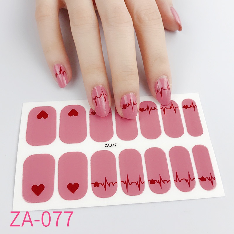 Sticker decal dán móng làm nail mi theo phong cách thời trang nữ Hàn Quốc (Set gồm 14 miếng)