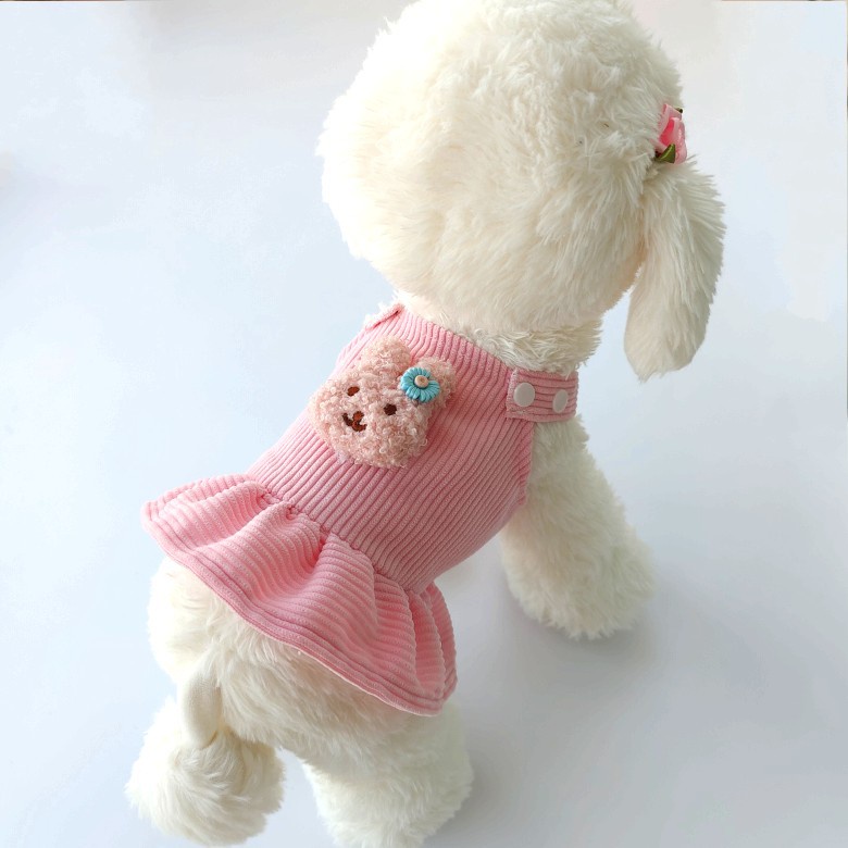 [27Pets] Váy Yếm Vải Nhung Trang Trí Búp Bê