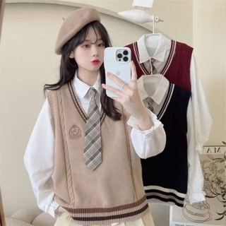 Áo gile len hàn thêu logo siêu xinh 209#