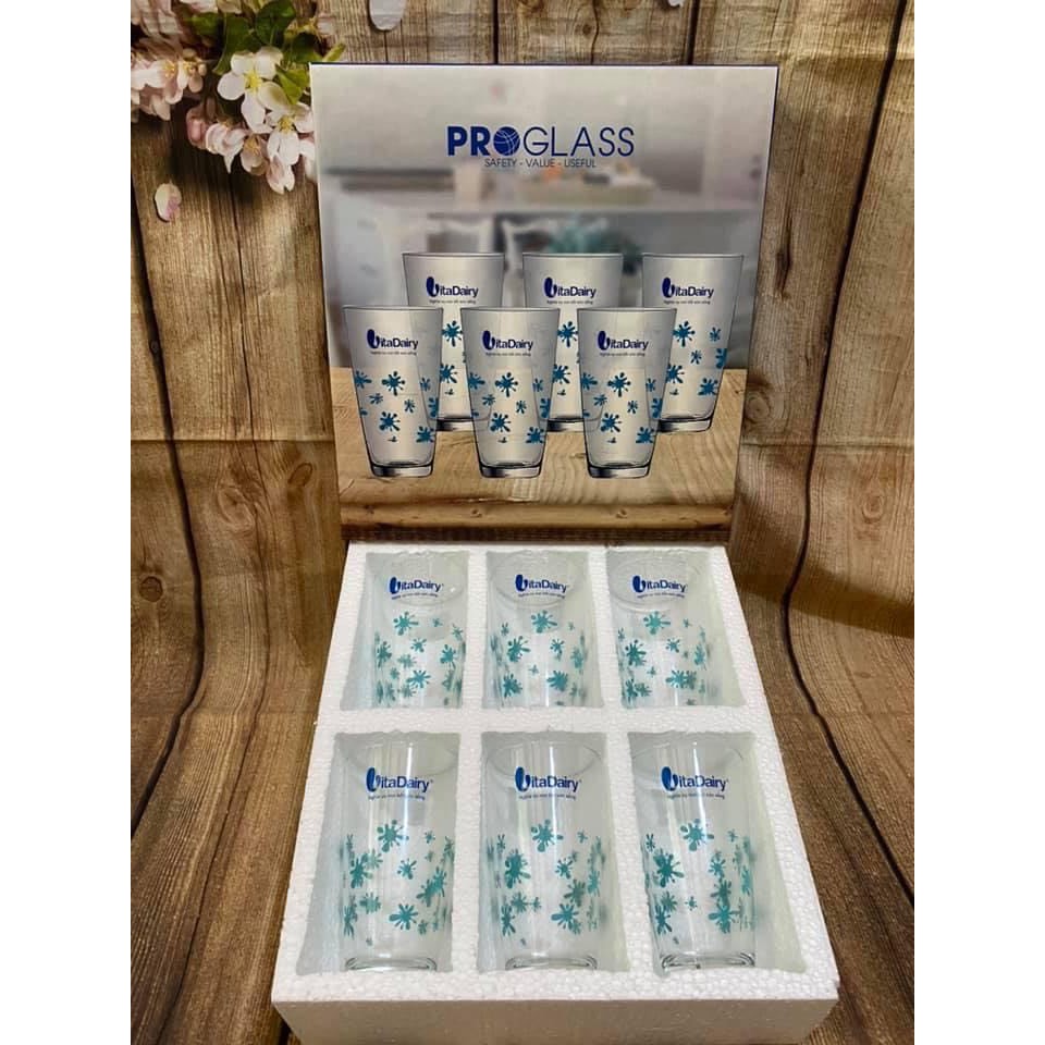 Bộ 6 ly thuỷ tinh proglass quà Vitadairy