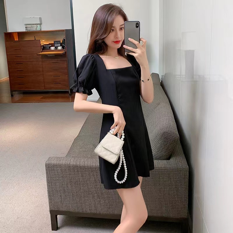 Đầm Chữ A Tay Phồng Thời Trang Hàn Quốc Dành Cho Nữ