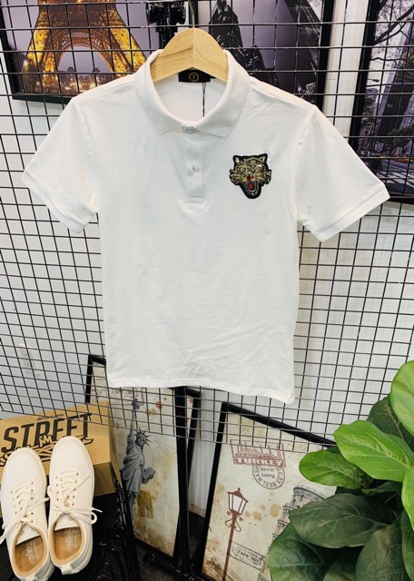 Áo Thun Cổ Trụ Đính Kim Sa (chất cotton 100% vải cực mát) | BigBuy360 - bigbuy360.vn