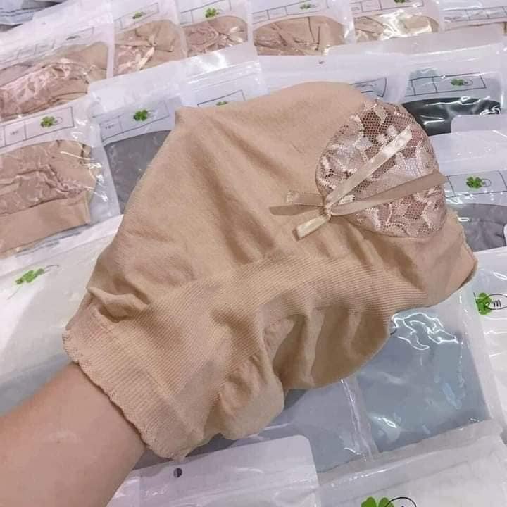 Quần Lót Mặc Trong Váy Gen Bụng Nâng Mông Lưng Cao, Phối Ren, Mềm Mại, Siêu Co Giãn